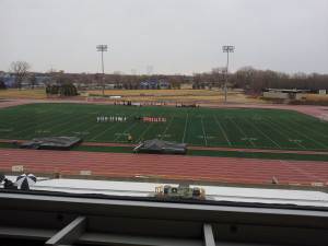 Soccer in the stadium of the college in Oshkosh